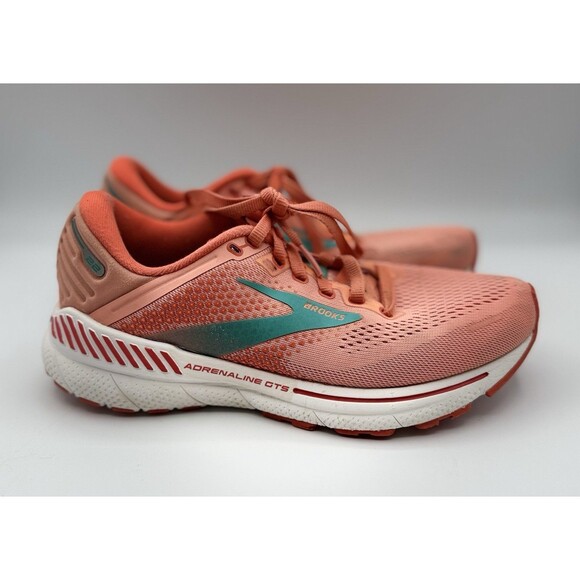 Brooks Adrenaline GTS 22 Women’s 7.5 B Coral Orange Running Shoes Sneakers - Picture 2 of 10